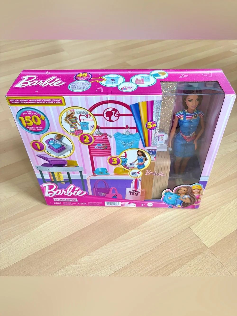 Barbie Make & Sell Boutique Playset w/ Foil Design Tools Clothes & Accessories